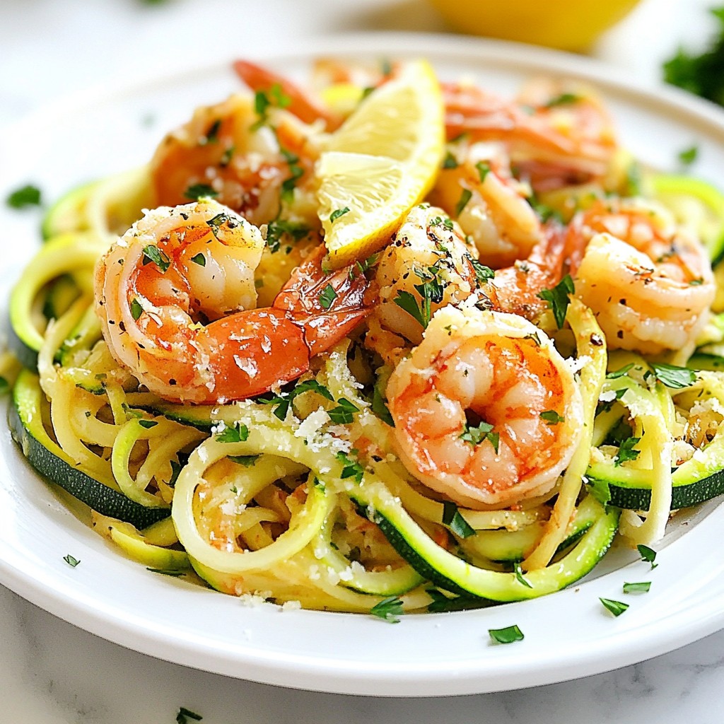 Lemon Garlic Shrimp Zoodles Flavorful and Light Dish