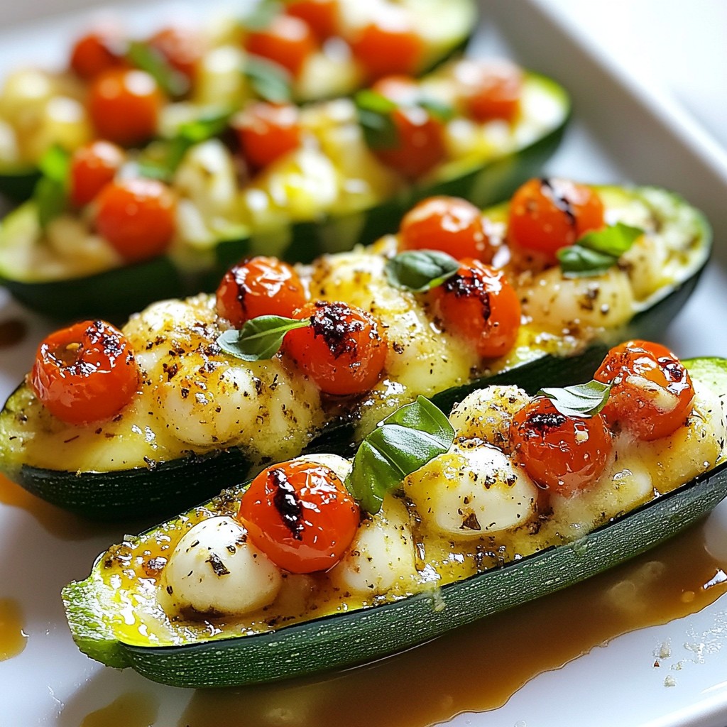 Caprese Stuffed Zucchini Boats Tasty and Easy Recipe