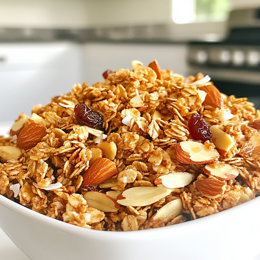 Vanilla Almond Granola Clusters Crunchy Snack Idea